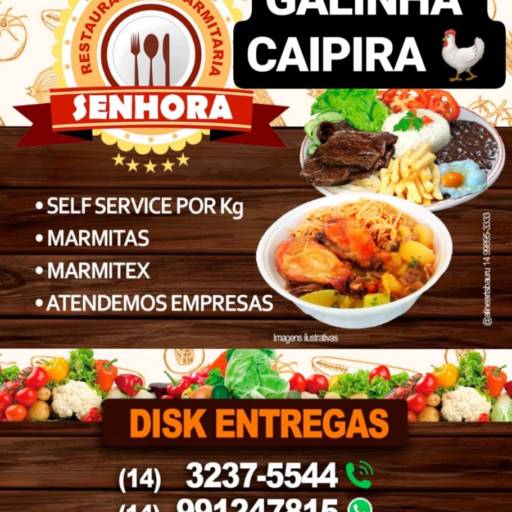 Comprar o produto de Galinha Caipira em Alimentos pela empresa Senhora Marmitaria e Restaurante (Alameda Cônego) em Bauru, SP por Solutudo