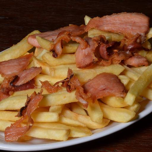 Comprar o produto de Batata Frita com Bacon em Porções pela empresa Oficina Bar e Restaurante em Bauru, SP por Solutudo