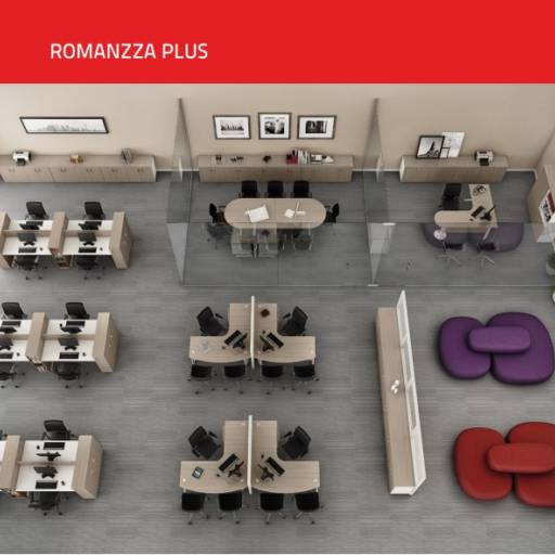 Móveis de escritório Romanzza por BauruFlex Ambiente Corporativo