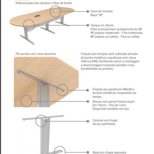 Mesa para escritório Romanzza por BauruFlex Ambiente Corporativo