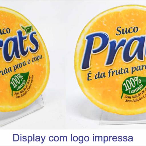 Display com logo impressa por Allsigns Sinalização e Comunicação Visual