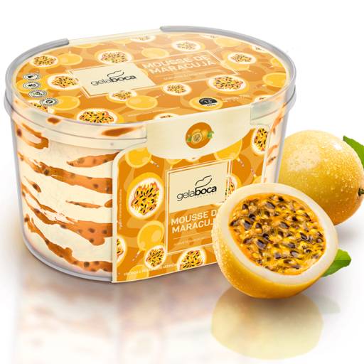 Pote Mousse de Maracujá 1,5L por Gela Boca Sorvetes