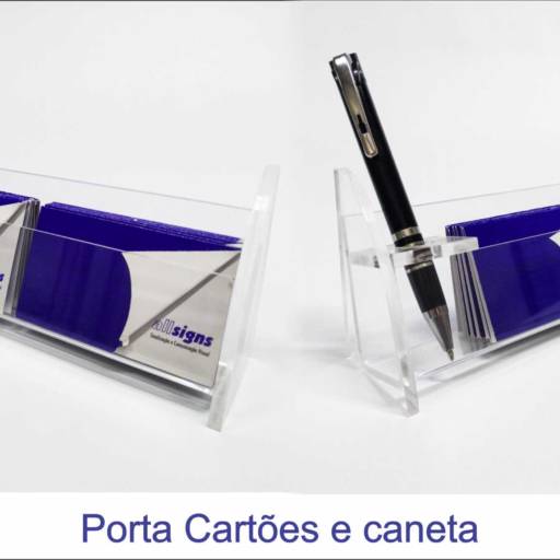 Porta cartões e canetas por Allsigns Sinalização e Comunicação Visual