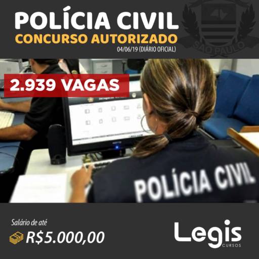Comprar o produto de Curso Polícia Civil em Cursos pela empresa Legis Cursos em Araçatuba, SP por Solutudo