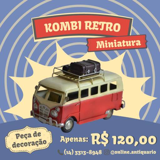 Kombi Retro - Miniatura por Antiquário Online Bauru