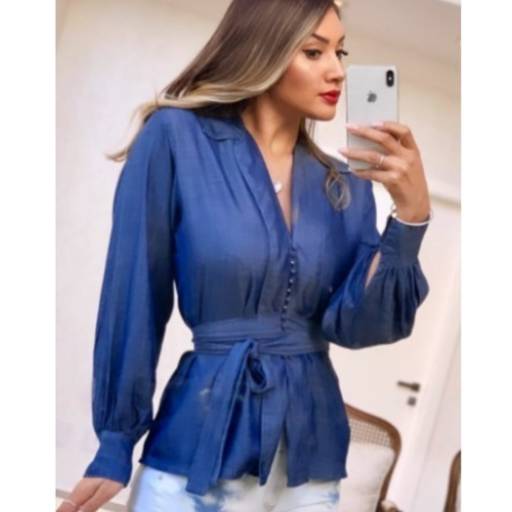 Camisa bebela jeans manga longa manu por Loja Catherine