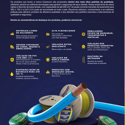 Cabos elétricos Cobrecom em Riviera de Santa Cristina XIII, SP por Construmax Materiais para Construção