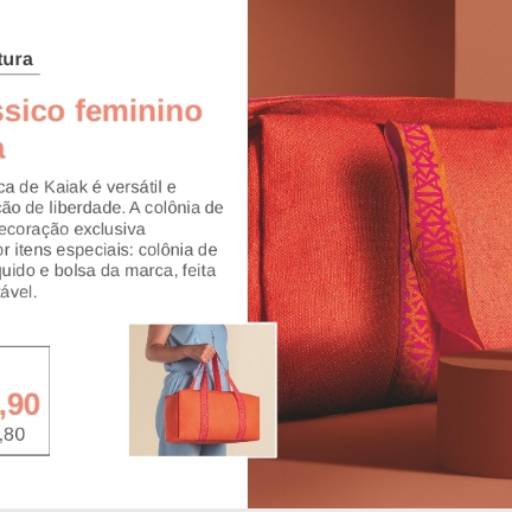 Comprar o produto de Kaiak Clássico Feminino com bolsa  em Cosméticos e Cuidado Pessoal pela empresa Márcia Líder de Negócios e Consultora Natura em Marília, SP por Solutudo