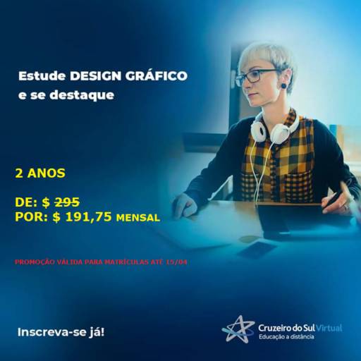 Curso de Design Gráfico  em Presidente Prudente, SP por Cruzeiro do Sul Virtual - Presidente Prudente