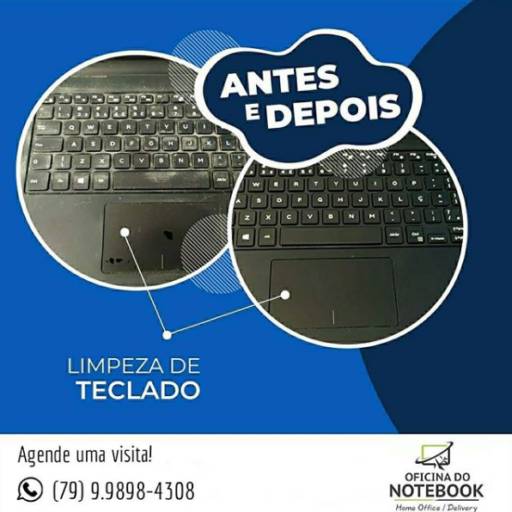 Limpeza de teclado por Oficina do Notebook
