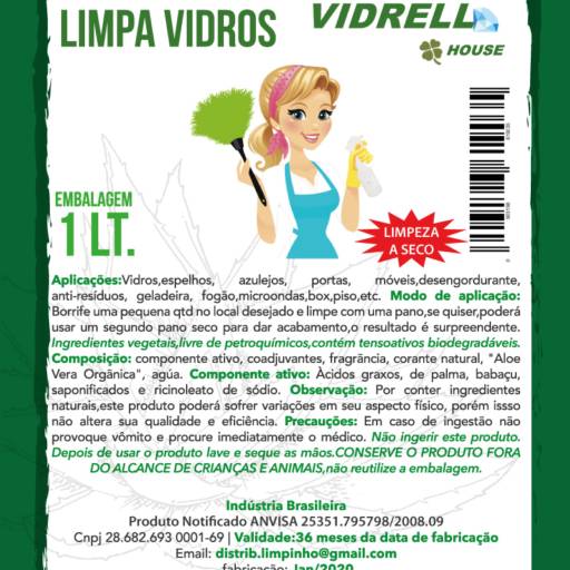 Comprar o produto de VIDRELL HOUSE - LIMPA VIDROS em Higienização de Ambientes pela empresa PRODUTO DE LIMPEZA VIDRELL em Jundiaí, SP por Solutudo