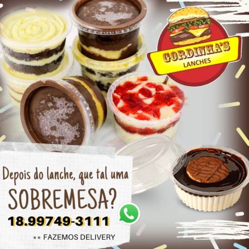 Comprar o produto de Sobremesa em Outros Doces pela empresa Gordinha's Lanches em Araçatuba, SP por Solutudo