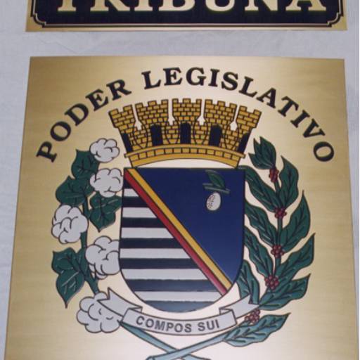 Placa Brasão Latão por Sinalplaca