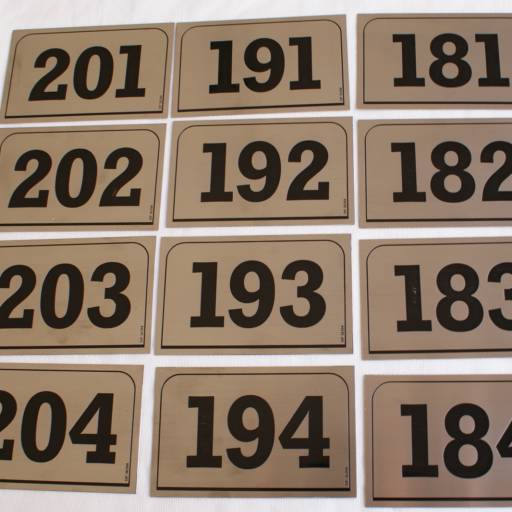 Placas Aço Inox - Números Apto e Casas por Sinalplaca