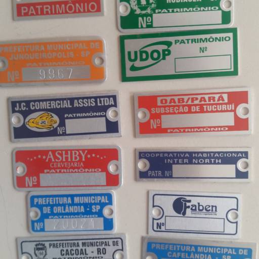 Etiquetas de Alumínio por Sinalplaca