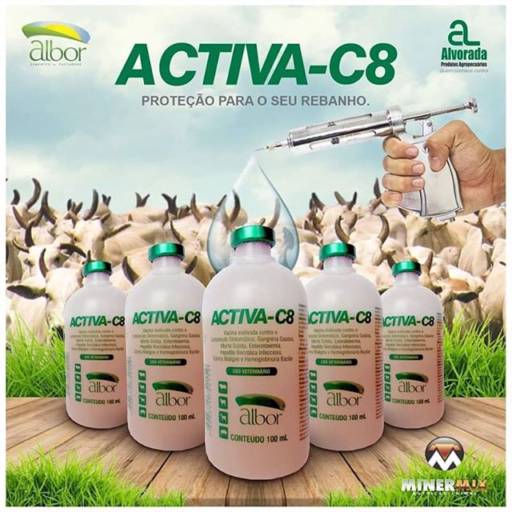 Comprar o produto de Vacina Activa-C8 em Indústria Agrícola pela empresa Minermix Nutrição Animal em Mineiros, GO por Solutudo