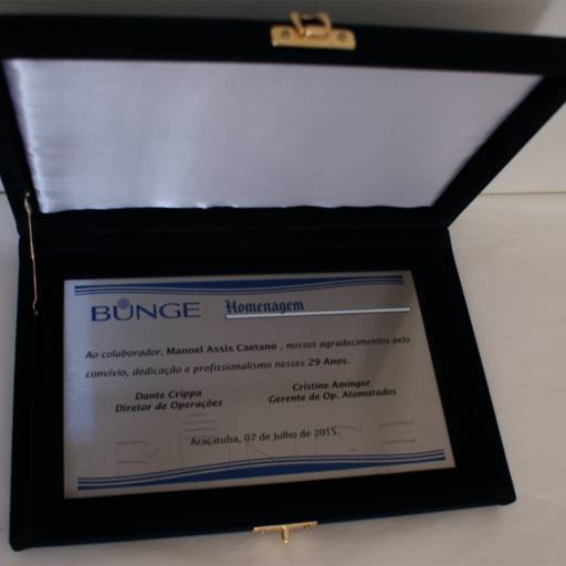 Placa Aço Inox Homenagem