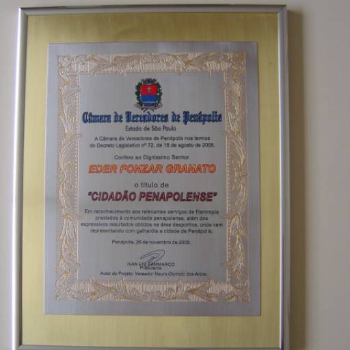 Placa de Aço Inox e Latão