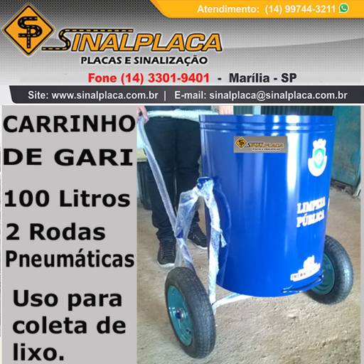 Carrinho de Gari por Sinalplaca