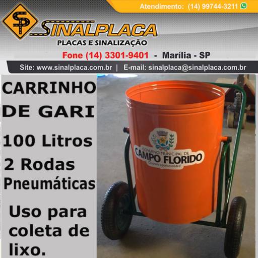 Carrinho de Gari por Sinalplaca