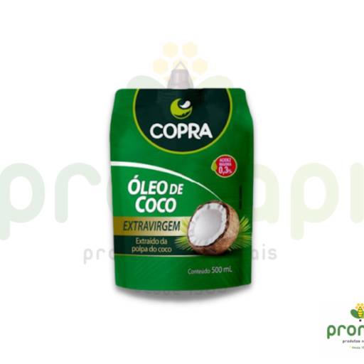 Comprar o produto de Óleo De Coco Extra Virgem Pouch Copra 500ml  em Alimentação Saudável pela empresa Pronapi Produtos Naturais em Foz do Iguaçu, PR por Solutudo