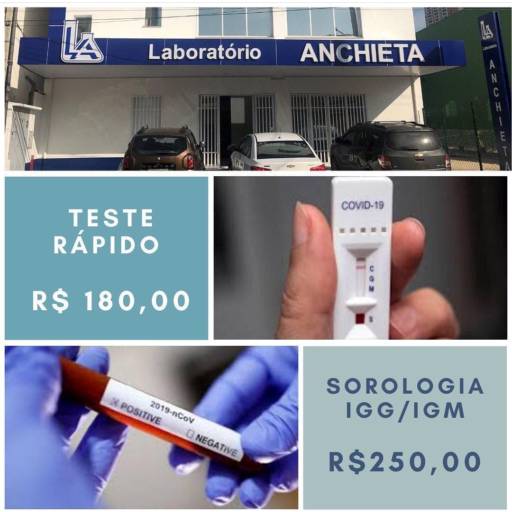 Teste rápido para Covid-19 - Promoção  por Laboratório Anchieta (Vila Boa Ventura)