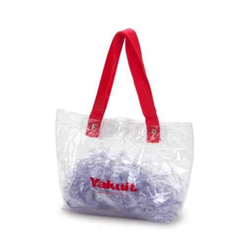 Sacola transparente em PVC 0,30 com alça de nylon, dim. 12x27x25cn  por MPB Brindes Promocionais