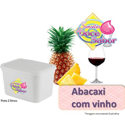 Sorvete de massa sabor Abacaxi com vinho | Pote de 2 litros