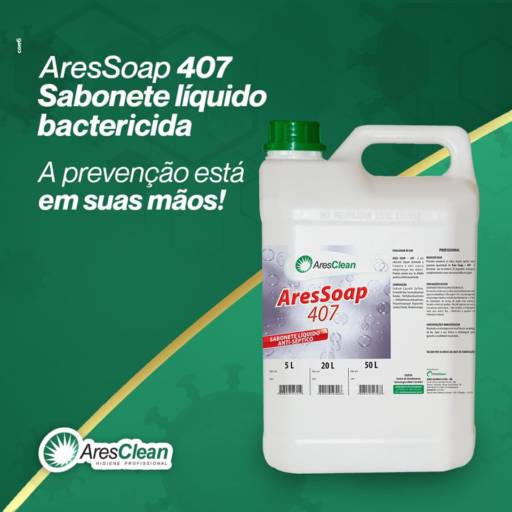 Comprar o produto de AresSoap 407 - Sabonete Liquido Bactericida em Produtos de Limpeza pela empresa WF Distribuidora de Materiais de Limpeza e Descartáveis em São Carlos, SP por Solutudo