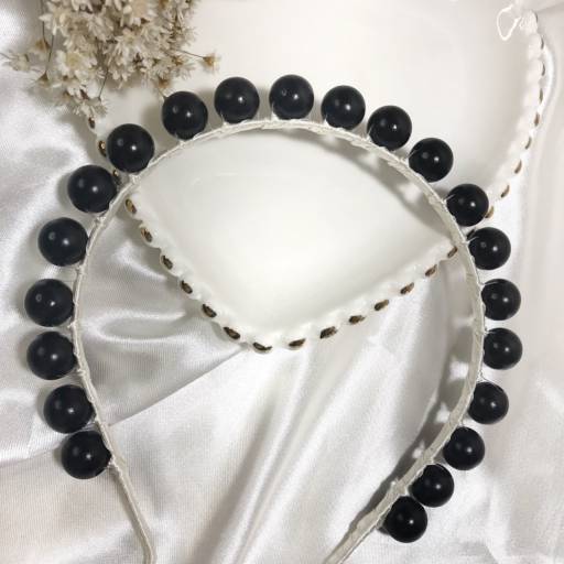 Tiara em Pérolas Pretas - Adulto