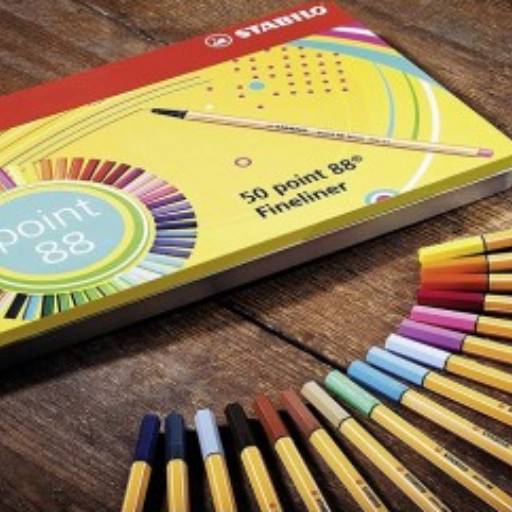 Caneta Stabilo Point 88 Estojo de Metal 50 Unidades