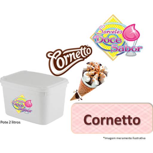 Sorvete de massa sabor Cornetto | Pote de 2 litros por Sorveteria Doce Sabor