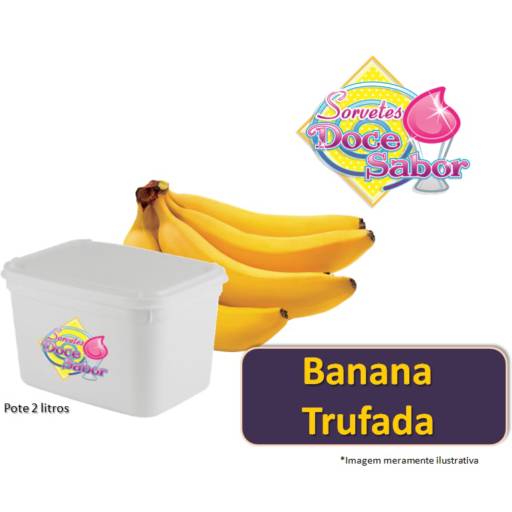 Sorvete de massa sabor Banana Trufada | Pote de 2 litros por Sorveteria Doce Sabor