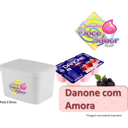 Sorvete de massa sabor Danone com Amora | Pote de 2 litros por Sorveteria Doce Sabor