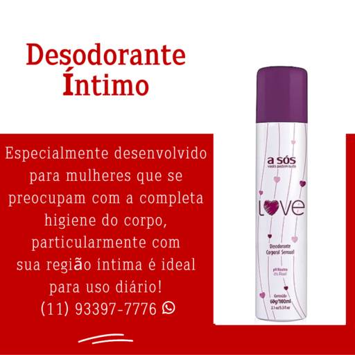 Desodorante Íntimo a Sós Seduction - Da 2ª CATEGORIA: Cuide-se... Cuidados com a Higiene por SexShop Paz e Amor em Belo Horizonte