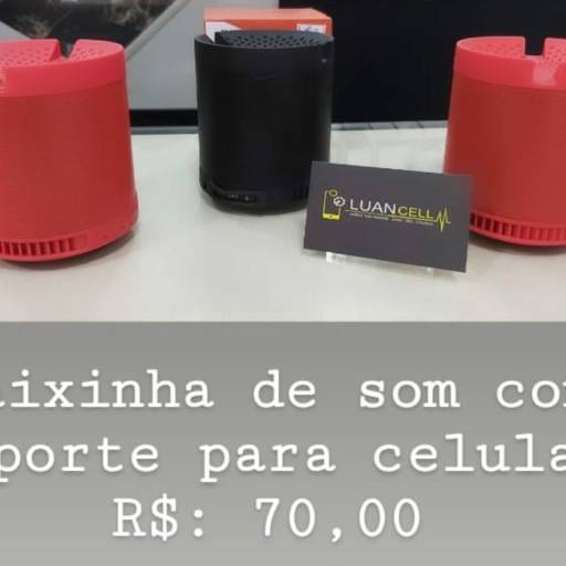 Caixinha de Som com Suporte para Celular 