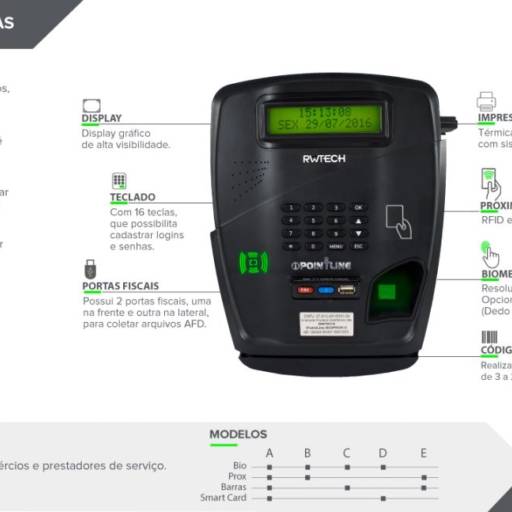 Comprar o produto de iPointLine V2 em Informática pela empresa Ogis Tecnologia em Sistemas - Relógios de Ponto e Catracas de Acesso em São Carlos, SP por Solutudo