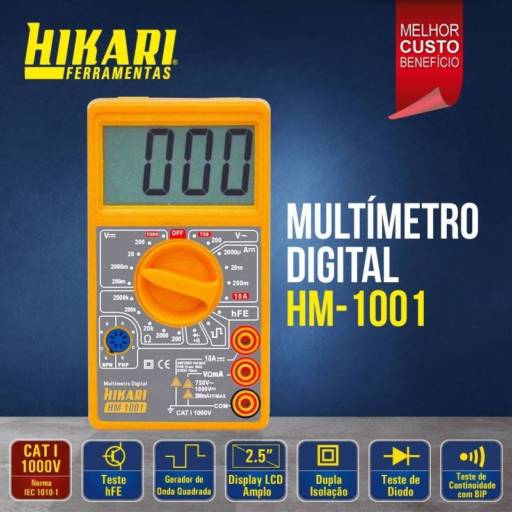 Comprar o produto de Multímetro digital Hikari em Comércio pela empresa Viana Sat Eletrônica em Itamaraju, BA por Solutudo