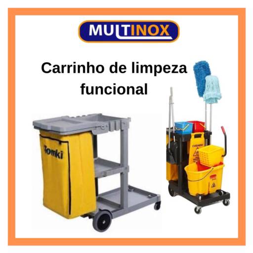 Carrinho de Limpeza Funcional por Multinox Utilidades Do Lar E Comercio Ltda