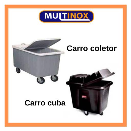 Carro Coletor/ Carro Cuba por Multinox Utilidades Do Lar E Comercio Ltda