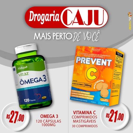 Comprar o produto de Ômega 3 e Vitamina C em Saúde pela empresa Drogaria Cajú em Lençóis Paulista, SP por Solutudo