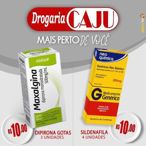 Comprar o produto de Dipirona e Soldenafila em Saúde pela empresa Drogaria Cajú em Lençóis Paulista, SP por Solutudo