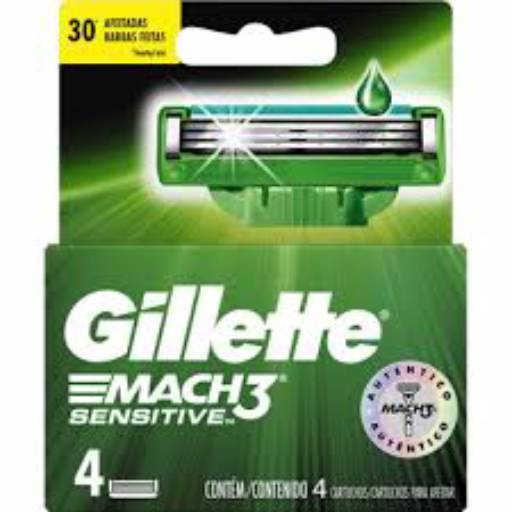 Carga Gillette para Aparelho de Barbear Sensitive 04 Un  por Farmácia Preço Justo - Vila C Velha