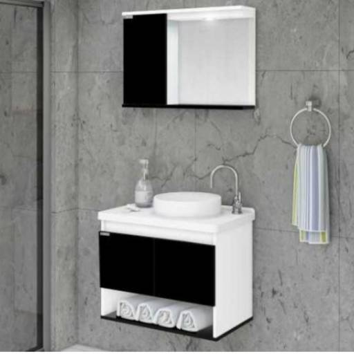 Gabinete Rorato Bergamo Suspenso 2 Portas Preto