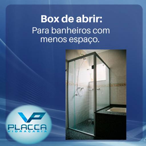 Comprar o produto de Box de Abrir em Vidros pela empresa Vidraçaria Placca em Lençóis Paulista, SP por Solutudo