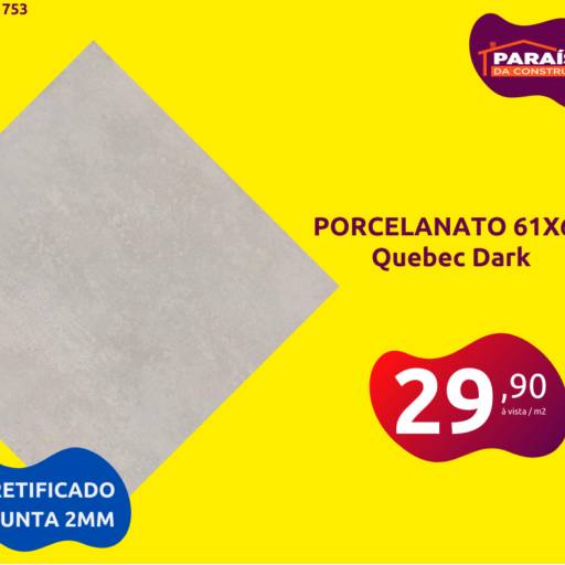 Comprar o produto de Porcelanato 61x61 - Quebec Dark em Pisos e Revestimentos pela empresa Paraíso da Construção - Ubirama em Lençóis Paulista, SP por Solutudo