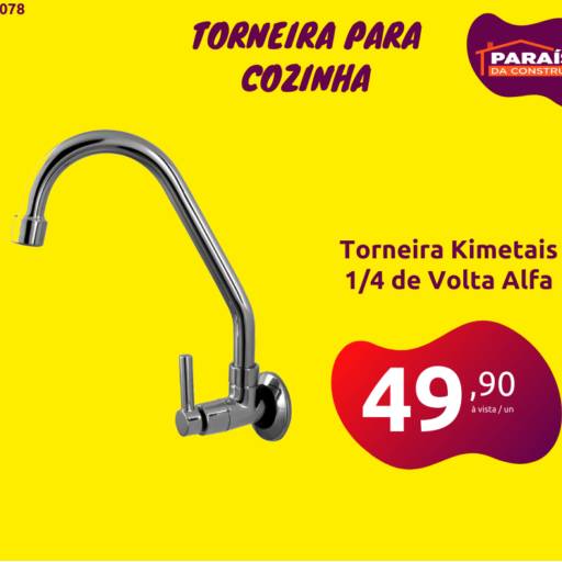 Comprar o produto de Torneira Kimetais 1/4 de Volta Alfa em Torneiras e Acessórios pela empresa Paraíso da Construção - Ubirama em Lençóis Paulista, SP por Solutudo