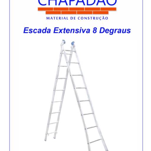 Escada Alumasa extensiva 8 degraus por Chapadão Material de Construção