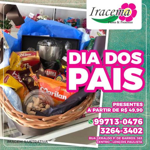 Cestas Personalizadas de Dia dos Pais por Iracema Flores