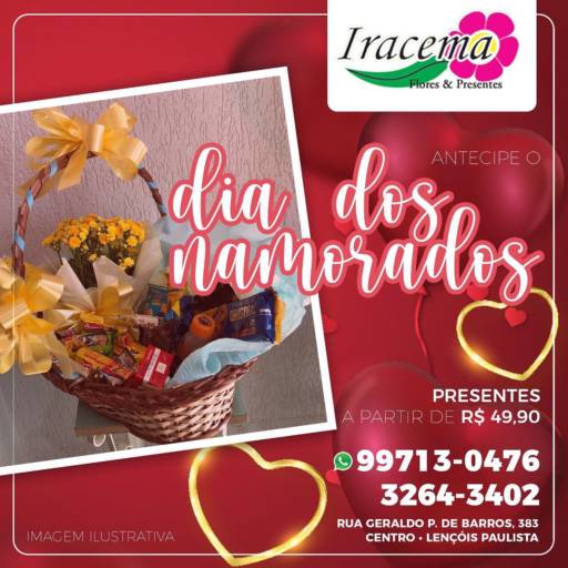 Cestas Personalizadas de Dia dos Namorados por Iracema Flores